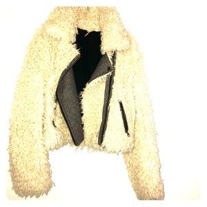 Free People Faux Shearling Moto Jacket
